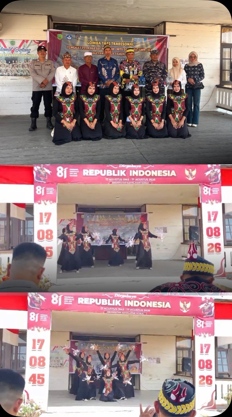 Harumkan Nama Sekolah, Tim Tari Dayak Harakat Harati SMAN 3 Kahayan Kuala Raih Juara 3 Tingkat Kecamatan